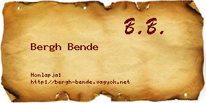Bergh Bende névjegykártya